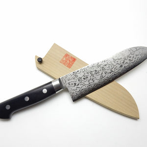 Yoshihiro VG-10 17 Layers Damascus Steel HRB Santoku 165 mm