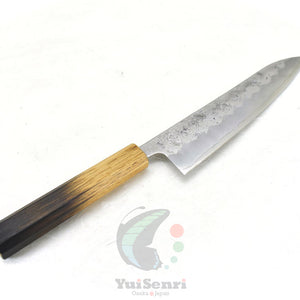YuiSenri Ginsan Nashiji Finish Gyuto 210 mm – Stainless Chef’s Knife with Excellent Edge Retention and Easy Maintenance, Oak Handle