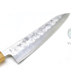 YuiSenri Ginsan Nashiji Finish Gyuto 210 mm – Stainless Chef’s Knife with Excellent Edge Retention and Easy Maintenance, Oak Handle