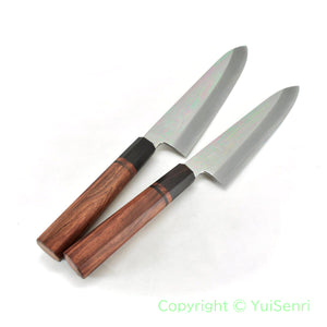 YuiSenri VG-10 Mirror Finished Gyuto with Octagonal Bubinga Handle, forged by Satoshi Nakagawa