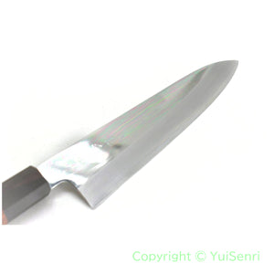 YuiSenri VG-10 Mirror Finished Gyuto with Octagonal Bubinga Handle, forged by Satoshi Nakagawa