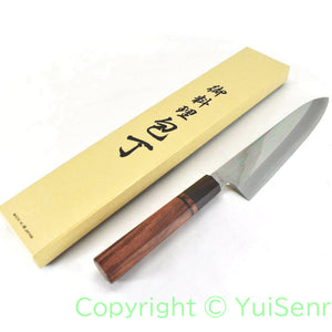 YuiSenri VG-10 Mirror Finished Gyuto with Octagonal Bubinga Handle, forged by Satoshi Nakagawa