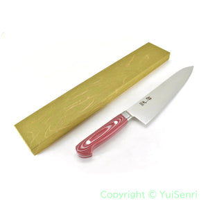 Suisin Premium INOX  Gyuto / My Carta Handle Red White