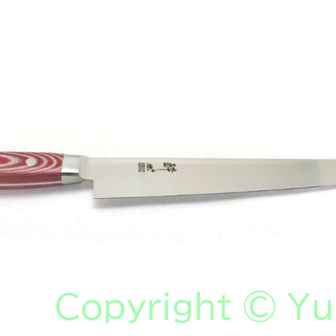 Suisin Premium INOX  Sujihiki 240 mm My Carta Handle Red White