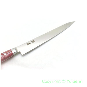 Suisin Premium INOX  Sujihiki 240 mm My Carta Handle Red White