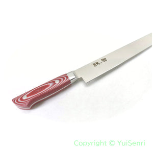 Suisin Premium INOX  Sujihiki 240 mm My Carta Handle Red White