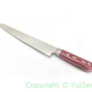 Suisin Premium INOX  Sujihiki 240 mm My Carta Handle Red White