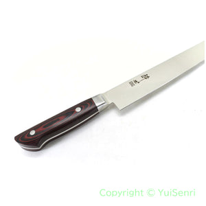 Suisin Premium INOX  Sujihiki 240 mm My Carta Handle Red Black