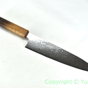 Yoshihiro 69 Layers  ZA18 Cobalt Stainless Damascus Chef's Gyuto Oak Handle