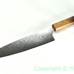 Yoshihiro 69 Layers  ZA18 Cobalt Stainless Damascus Chef's Gyuto Oak Handle