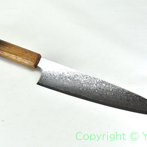 Yoshihiro 69 Layers  ZA18 Cobalt Stainless Damascus Chef's Gyuto Oak Handle