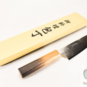 Yoshihiro 69 Layers  ZA18 Cobalt Stainless Damascus Santoku 180 mm Oak Handle