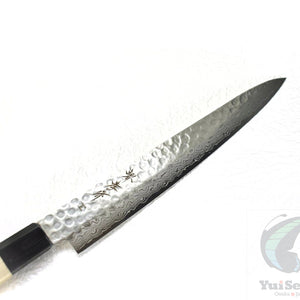Sakai Takayuki 45 Layers Hammered Damascus Japanese Style Sujihiki