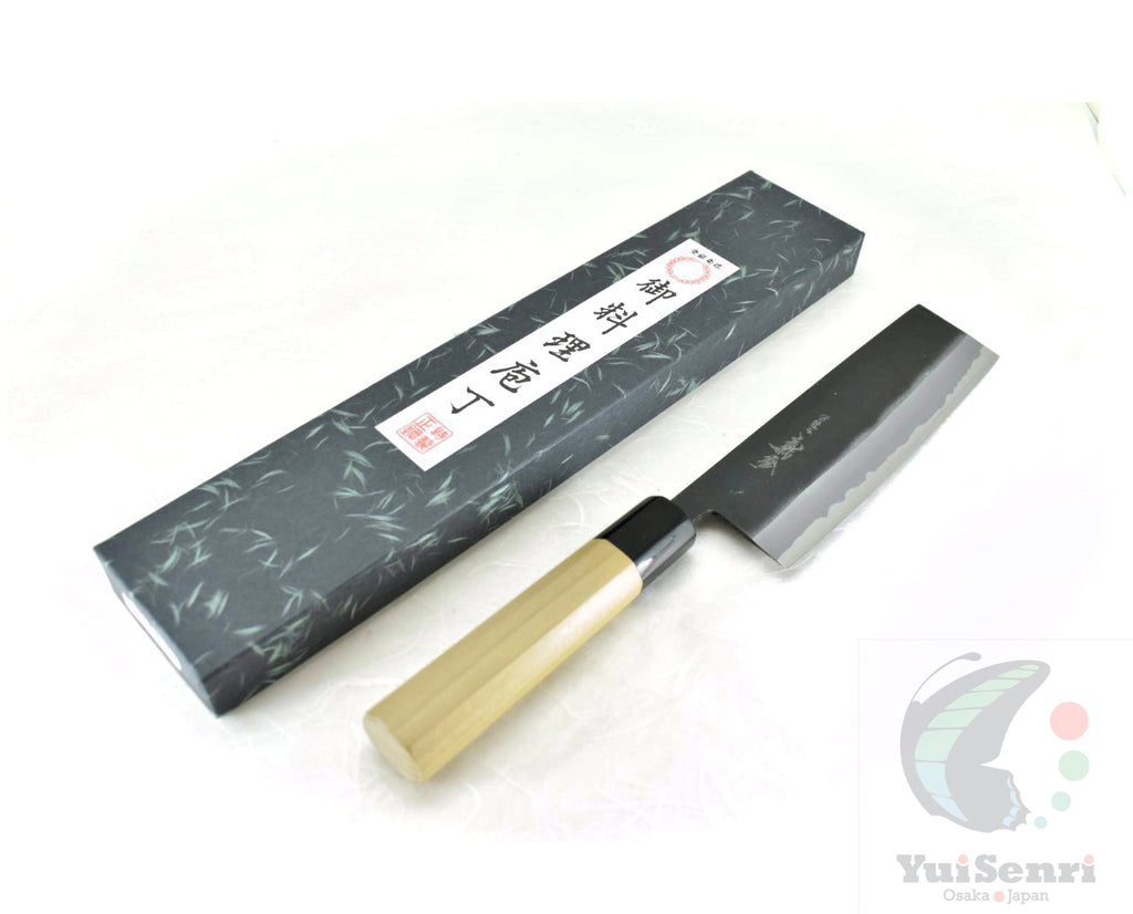 義弘《KUSPシリーズ》安来鋼青紙2号割込 本格黒打菜切 165 mm【八角