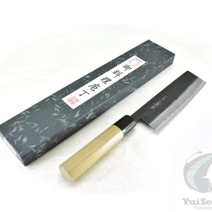 Yoshihiro Blue Steel #2, KUSP Nakiri 165 mm, Black Forging Finish