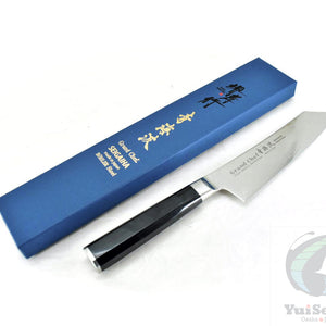 Sakai Takayuki GRAND CHEF SEIGAIHA 45 Layers Damascus BOHLER SP Steel Kengata Santoku 160 mm