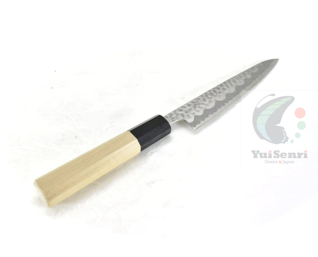 YuiSenri Aogami Super Clad Hammered Japanese Style Paring Knife Octagonal Magnolia Handle