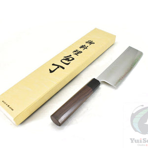 Yoshihiro Aogami Super Clad Chef's Nakiri Octagonal Shitan Handle