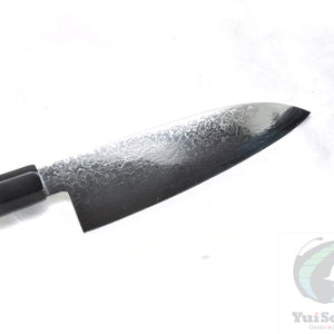 Yoshihiro Ginsan Damascus Santoku 180 mm - Stainless Chef's Santoku with Excellent Edge Retention and Easy Maintenance, Magnolia Handle