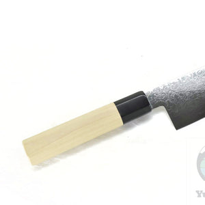 Yoshihiro Ginsan Damascus Santoku 180 mm - Stainless Chef's Santoku with Excellent Edge Retention and Easy Maintenance, Magnolia Handle