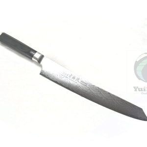 Sakai Takayuki GRAND CHEF SEIGAIHA 45 Layers Damascus BOHLER SP Steel Kengata Sujihiki 250 mm