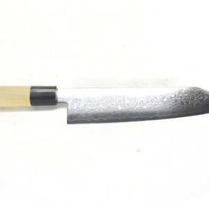 Yoshihiro Ginsan Damascus Kiritsuke Gyuto 210 mm - Stainless Chef's Knife with Excellent Edge Retention and Easy Maintenance, Magnolia Handle