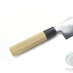Yoshihiro Ginsan Damascus Kiritsuke Gyuto 210 mm - Stainless Chef's Knife with Excellent Edge Retention and Easy Maintenance, Magnolia Handle
