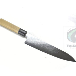 Yoshihiro Ginsan Damascus Gyuto 210 mm - Stainless Chef's Knife with Excellent Edge Retention and Easy Maintenance, Magnolia Handle