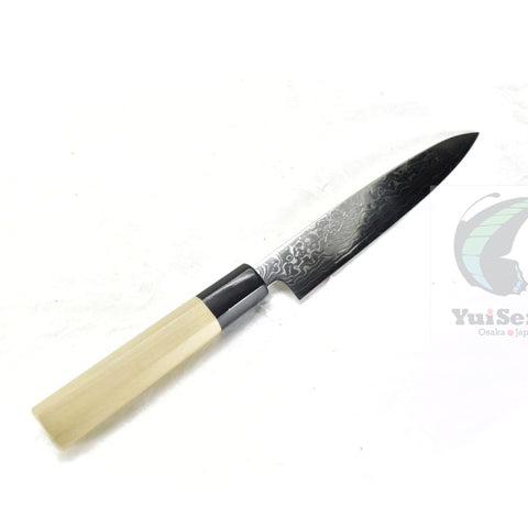 Yoshihiro Ginsan Damascus Paring Knife 150 mm - Stainless Chef's Petty with Excellent Edge Retention and Easy Maintenance, Magnolia Handle