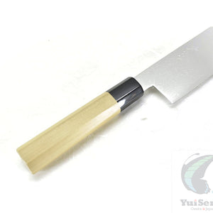 Yoshihiro Ginsan Damascus Nakiri 170 mm - Stainless Chef's Nakiri with Excellent Edge Retention and Easy Maintenance, Magnolia Handle
