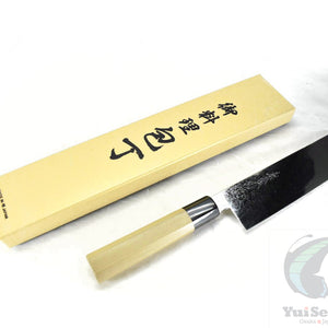 Yoshihiro Ginsan Damascus Nakiri 170 mm - Stainless Chef's Nakiri with Excellent Edge Retention and Easy Maintenance, Magnolia Handle