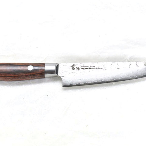 Sakai Takayuki VG-10 33 Layers Hammered Damascus Paring Knife - Stainless Steel Chef's Petty Knife with Excellent Balance of Sharpness and Durability