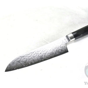 Sakai Takayuki Grand Chef Seigaiha Santoku 180 mm – 45-Layer Damascus Böhler N685 Stainless Steel Japanese Multi-Purpose Knife