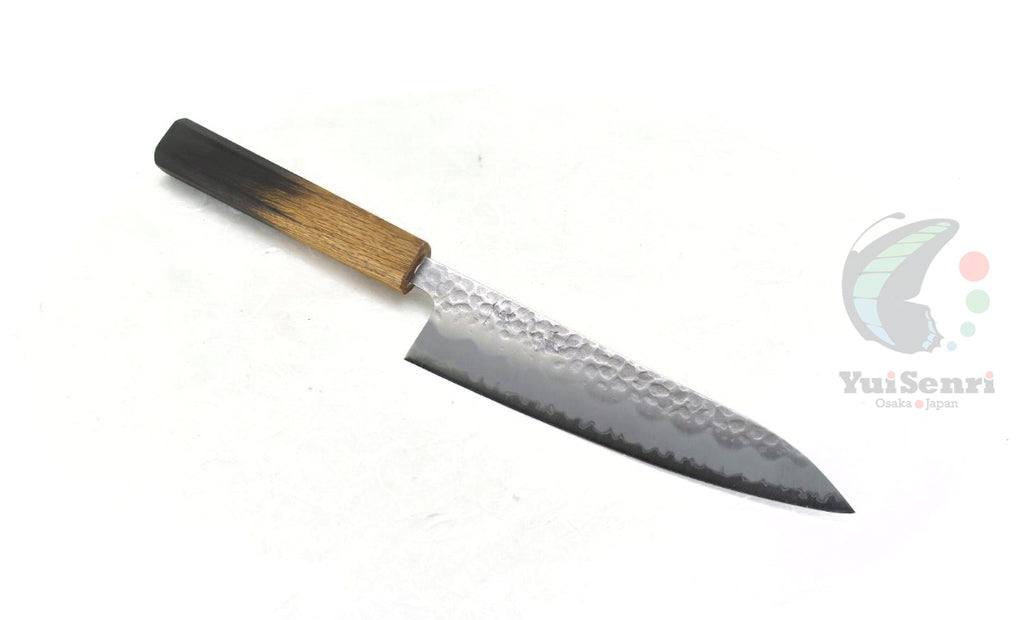 YuiSenri Aogami Super Gyuto 180 mm- Carbon Steel Chef's Knife with High Edge Retention, Oak Handle