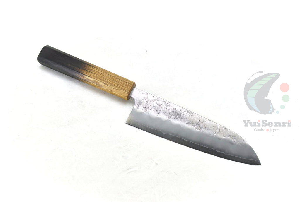 YuiSenri Ginsan Nashiji Finish, Chef's Santoku - Stainless Chef's Santoku with Excellent Edge Retention and Easy Maintenance, Oak Handle