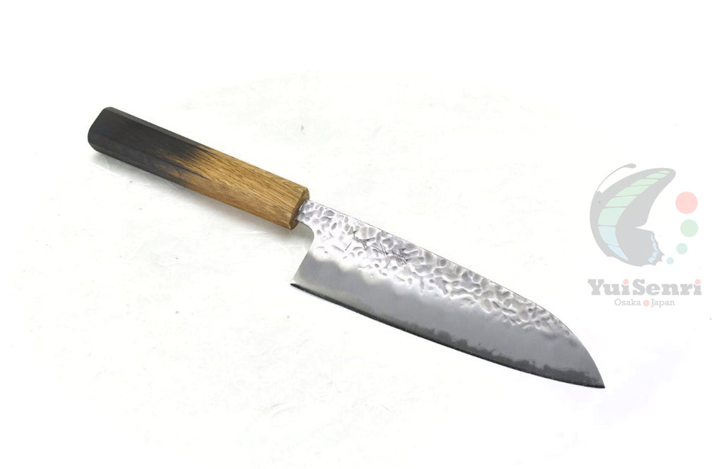 YuiSenri White Steel #1 Santoku 165 mm – Hammered Carbon Steel Japanese Multi-Purpose Knife