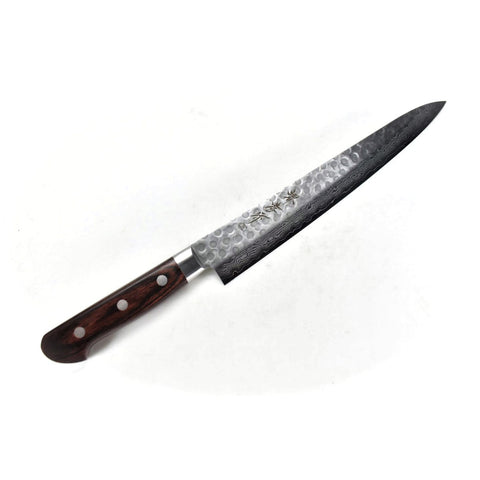 Sakai Takayuki VG-10 17 Layers Hammered Damascus Sujihiki 240 mm - Stainless Steel Chef's Slicer with Excellent Balance of Sharpness and Durability