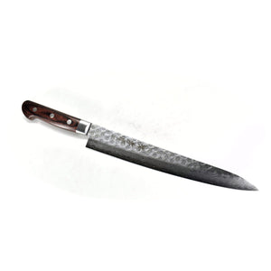 Sakai Takayuki VG-10 17 Layers Hammered Damascus Sujihiki 240 mm - Stainless Steel Chef's Slicer with Excellent Balance of Sharpness and Durability