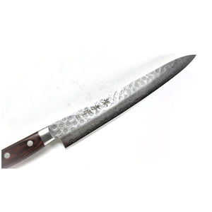 堺孝行 17層鎚目ダマスカス 筋引 240 mm【マホガニー柄】