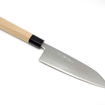 Yoshihiro Aogami Super Clad Chef's Santoku Octagonal Magnolia Handle