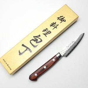 Yoshihiro VG-10 Hammered 17 Layers Damascus HAA Paring Knife 80 mm