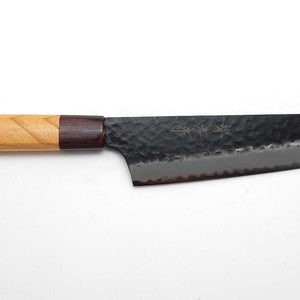 Sakai Takayuki Aogami Super Hammered Black Finish Kengata Gyuto 190 mm