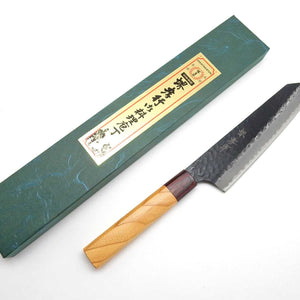 Sakai Takayuki Aogami Super Hammered Black Finish Kengata Gyuto 190 mm