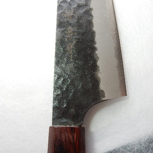 Sakai Takayuki Aogami Super Hammered Black Finish Kengata Gyuto 190 mm