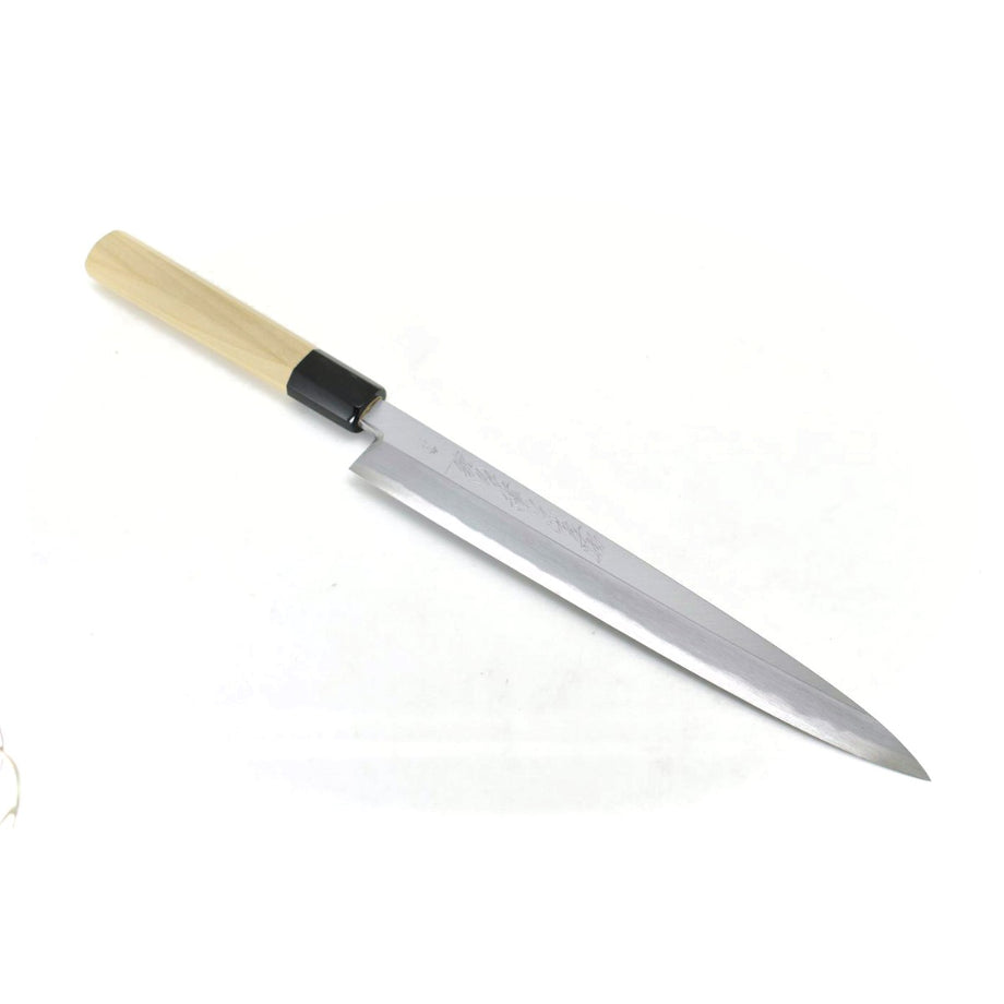 義弘《青霞シリーズ》安来鋼青2号 本霞研 柳刃 【朴水牛八角柄