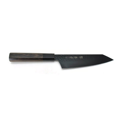 KUROKAGE VG-10 Hammered Kengata Santoku 160 mm Black Octagonal Wenge Handle