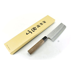 GINSAN /Yasuki Silver 3 Stainless Steel, Japanese Style Chef's Nakiri 165 mm Nashiji Finish